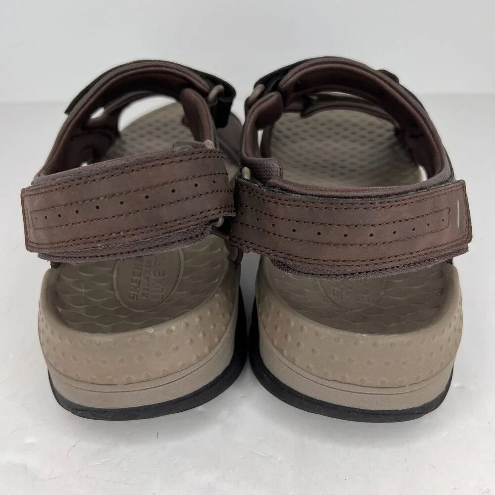 Skechers Mens 204105 Tresmen Chocolate Garo Relaxed Luxe Foam Size 13 Sandals